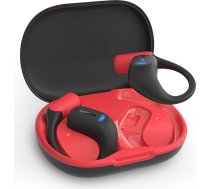 Philips TAA6709 True Wireless Air Conduction Open Ear Sports 5.3 Bluetooth austiņas, 28 stundu atskaņošanas laiks, IP55 aizsardzība pret putekļiem/ūdeni, plāns uzlādes korpuss - sarkanā un melnā krāsā