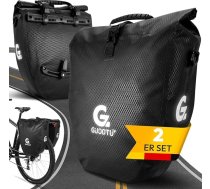 GUOOTU 2 velosipēdu somu komplekts, 40 L, ar rokturi un plecu siksnu, velosipēdu somas, somas ar atstarotājiem (melnas 20L, 2 gab.)
