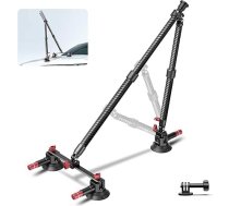 NEEWER Automašīnas stiprinājuma komplekts ar trim piesūcekņiem, oglekļa šķiedras kameras stiprinājums ar rīcības kameras adapteri, NATO sliedi un 60 cm pagarinājumu, saderīgs ar GoPro Insta360, maksimālā slodze 1 kg CA136