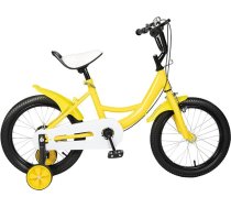 DioPaiB Bērnu velosipēds 16 collu bērnu velosipēds ar stabilizatoriem, velosipēdi meitenēm un zēniem no 5-8 gadiem, bērnu velosipēds ar dubļu aizsargiem, regulējams augstums, celtspēja 60 kg, dzeltens