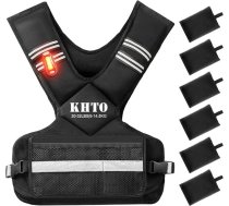 KHTO Regulējama svērta veste vīriešiem un sievietēm ar atstarojošu brīdinājuma gaismas joslu, liela svērta veste treniņu spēlēm, kardio un spēka treniņiem (4-10)