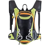 Velosipēdu mugursoma ar ķiveres turētāju, 15L viegla slēpošanas mugursoma (mini, kompakta, ūdensizturīga), maza velosipēda mugursoma pārgājieniem, kempingiem, kalnu tūrismam, slēpošanai, trekingam (zaļa)