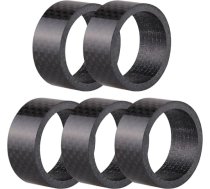 LSHIJI Spacer velosipēdu 5 gabali velosipēdu oglekļa šķiedras galviņas blīvētājs, vieglie velosipēdi, galviņas paplāksne, kalnu velosipēdu kāts, galviņas blīvētājs, izturīgs velosipēdu blīvētājs
