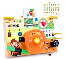 Hoarosall Busy Board Montessori rotaļlieta no 1 gada Stūres ritenis Bērnu ceļojumu rotaļlieta mazuļiem Sensorā rotaļlieta bērniem ar autismu Ziemassvētku un dzimšanas dienas dāvana