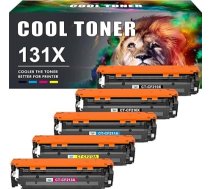 Cool Toner saderīga tonera kasetne, kas paredzēta HP 131A 131X CF210X CF210A CF210A CF211A CF212A CF213A Laserjet Pro 200 Color MFP M276nw M276n M251n M251nw 125A 128A (melns zils dzeltens, dzeltens, purpursarkans, 5 gab.)
