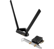 ASUS PCE-BE92BT WiFi 7 PCI-E adapteris (2 ārējās antenas un magnetizēta pamatne, atbalsta 6 GHz frekvenču joslu, 320 MHz, Bluetooth 5.4, WPA3 tīkla drošība)