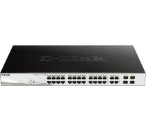 D-Link DGS-1210-28MP/E 28-Port PoE+ Gigabit Smart Managed Switch (24 x 10/100/1000 Base-T PoE porti un 4 x 100/1000 Mbps SFP Combo porti, 370 W PoE jauda) - tikai ES barošanas vads