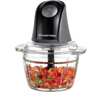 Russell Hobbs virtuves kombains [Mini smalcinātājs], elektriskais (dārzeņiem, augļiem, gaļai, gaļai, sīpoliem, 1 litra trauks, var mazgāt trauku mazgājamā mašīnā, 2 ātrumi, nerūsējošā tērauda asmeņi, 350 W), matēts, kokogles 27131-56