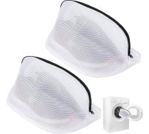 2 Pack Apavu veļas mašīna Bag, apavu mazgāšanas maisā, atkārtoti izmantojams sporta veļas mašīna Bag, acs veļas maisiņi ar rāvējslēdzēju apavu veļas mazgātavas, zeķes, krūšturi ceļošanai