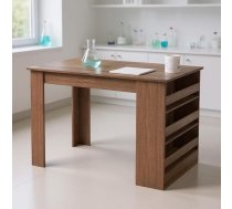 FurnitureR kompakts laboratorijas galds ar plauktu, izturīgs darba galds laboratorijai un pētniecībai, 110 x 70 x 75 cm, koka izskats, funkcionāls risinājums