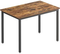 VASAGLE Ēdamgalds Virtuves galds 70 x 110 x 77 cm Ēdamistabas galds 4 personām Galds viesistabai Galds ēdamistabai Virtuves industriālais dizains Vintage Brown Matte Black KDT081B01
