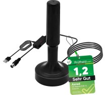 Anadol AXRED Magnes DVBT2 antena ar pastiprinātāju 30 dBi izmantošanai iekštelpās un ārpus telpām, DVBT antena TV uztvērējam, DVB-T DVB-T2 antenas, DVB T2 iekštelpu antena ar 5 m kabeli