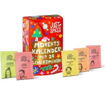 Just Spices Small Spice Adventes kalendārs 2025, 24 garšvielu maisījumi paraugu formātā, ar 24 atbilstošiem un daudzpusīgiem decembra receptiem, lieliski der arī kā dāvana