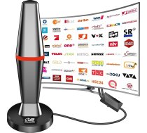DVB-T/DVB-T2 antena, 2025 DVBT2 antena ar pastiprinātāju, liels darbības rādiuss un 360° uztveršana, iekštelpu antena televizoriem ar spēcīgu magnētisko pamatni, atbalsta 4K 1080P - visiem televizoriem DAB/UHF/VHF