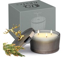 KHOLEZ lielās aromātiskās sveces dāvana sievietēm, KHOLEZ lielās aromātiskās sveces stiklā ar vāku, dzimšanas dienas dāvana sievietēm - 3 dakts sojas sandalkoka sveces sievai draudzenei draudzenei mammai labākā draudzene smaržīgā svece Z