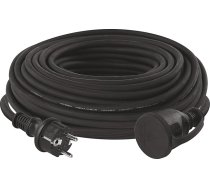 EMOS - IP44 pagarinātājs 30 m - 1 Schuko ligzda - ūdensizturīgs, triecienizturīgs, izturīgs pret triecieniem, temperatūru un eļļām - 230 V, 16 A, 3680 W - gumijas izolācija - H07RN-F3G 1,5 mm2 - izmantošanai ārpus telpām - melns