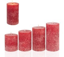 Candelo 4 sveču komplekts - Adventes vainags - Adventes sveces - sarkans/rosiņains - 8/10/12/14 cm - Sarkana svecīte Adventes svecīte Adventes Ziemassvētku svecīte bez aromāta