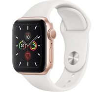 Apple Watch Series 5 (GPS, 40 mm) - Zelta alumīnija korpuss ar baltu sporta aproci (Atjaunots)