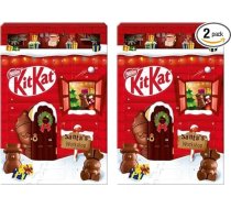 Nestlé Kitkat Adventes kalendārs ar šokolādi un 3D efektu, Ziemassvētku kalendārs ar 24 šokolādes figūriņām un bumbiņām ar kraukšķīgiem gabaliņiem, 2 gab. iepakojumā (1 x 208 g)