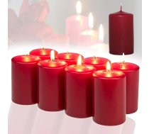 Candelo 8 sveču komplekts Ziemassvētku atmosfēras sveces Bordeaux - 4,8 cm x 8 cm - Ziemassvētku sveces Adventes vainags - Adventes sveces Ziemassvētku rotājums