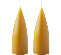 Kunstindustrien® Pillar Candles, ražotas Dānijā, 43 pieejamās krāsas, dāņu ražojuma, krāsotas sveces, ilgs degšanas laiks - 15 stundas, sveces dekorēšanai, 2 gab., 6,5 x 16 cm (medus)
