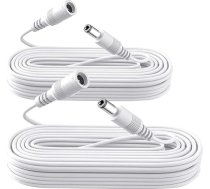 ANLINK 2 Pack 6M DC barošanas pagarināšanas kabelis, 2 Pack 12V barošanas pagarināšanas kabelis 2.1mm x 5.5mm, saderīgs ar 12V DC barošanas avotu CCTV drošības kamerām (balts)