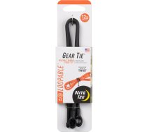 Nite Ize GLS12-01-2R3 Gear Loopable, oriģinālā atkārtoti lietojamā gumijas aukla ar izturīgu integrētu cilpu, 12 collas, melna, 2 iepakojumi, ražota ASV, Twist Lock