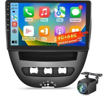 4+64G Android auto radio Toyota Aygo / Peugeot 107 / Citroen C1 2005-2014 10 collu skārienekrāna bezvadu CarPlay & Android Car GPS Sat Nav WiFi 6 DSP atbalsts AHD kamera/OBD/DAB/DAB