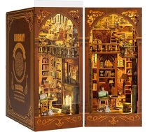 RONSTONE DIY grāmatu stūrīša komplekts - Salvija bibliotēkas leļļu mājas grāmatu plaukts ar noņemamu grāmatu plauktu - DIY miniatūras mājas komplekts ar LED apgaismojumu pieaugušajiem pusaudžiem 14+