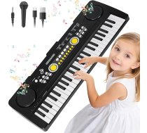 49 taustiņi bērnu klavieru klaviatūra no 3-5 gadiem elektroniskās klaviatūras ar mikrofonu mūzikas rotaļlietas dāvanas zēniem meitenēm 3 4 5 6 7 gadi