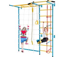 COSTWAY 7-in-1 sienas stieņi bērnu istabai, metāla kāpšanas siena ar Pull-Up stieni, kāpnēm, virves un tīkla sienu, iekštelpu kāpšanas rāmis, vingrošanas siena bērniem un pieaugušajiem, 200 kg slodzes ietilpība