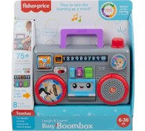 Fisher-Price Laugh & Learn Busy Boombox Retro iedvesmota muzikāla rotaļlieta mazuļiem ar mācību saturu zīdaiņiem un maziem bērniem, Apvienotās Karalistes angļu valodas versija , GYC18