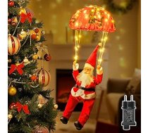 Ollny Santa Parachute Fairy Lights, 120 LED, 8 režīmi, taimeris, silti balta - Ziemassvētku gaismas ārā, LED Ziemassvētku dekorēšana ārā un Ziemassvētku dekorēšana ārā eglītei, logam un dekorēšanai
