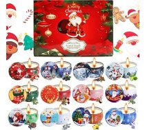 Scented Candles Gift Set, 12 Pack Weihnachtsduftkerzen, Aromatherapie-Kerzen aus natürlichem Sojawachs, Geschenkset für Weihnachten, niedliche Deko-Kerzen
