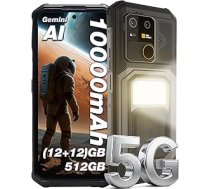 AGM G3 viedtālrunis bez līguma Android 15, Āra viedtālrunis 12GB + 512GB, 64MP + 50MP + 2MP, 10000mAh/33W Āra mobilais tālrunis 6,72 collu FHD + 120Hz, Dual SIM IP68/NFC/OTG/GPS/Face ID