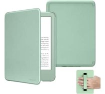 MoKo futrālis 6 collu jaunajam Kindle (11. paaudzes 2024/2022 izlaidums), viegls futrālis ar rokas siksniņu, automātiskās modināšanas/miega režīms Kindle 11. paaudzes 2024 e-lasītājam, agaves zaļš