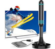 TV antena iekšējai lietošanai, Freeview Digital HD antena Smart TV, 360° Empfang līdz 250 megavotiem, VHF/UHF-Signal, unterstützt 4K 1080p, einfache Einrichtung
