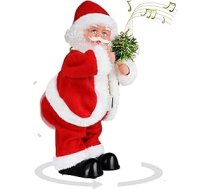 Twerking Santa Claus - 30 cm kustīga dejojoša Ziemassvētku vecīša rotaļlieta ar mūziku, Ziemassvētku dziedošā rotaļlieta bērniem - dzied angļu dziesmu