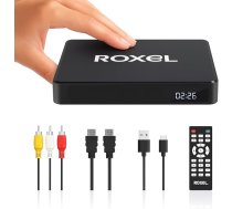 Roxel mini DVD atskaņotājs ar HDMI un AV izeju, USB un TF karšu atskaņošana, bezreģionāls, 1080P palielināta izšķirtspēja, CD ripēšana, austiņu ligzda, daudzvalodu OSD tālvadības pults, USB barošana