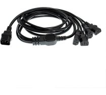 HT-Kabel UPS PDU datora PDU datora PC barošanas sadales kabelis no C14 uz 4x C13 10A 250V pagarināšanas kabelis (1,8 m)