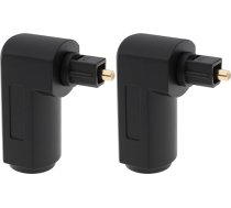 eMagTech TosLink leņķveida 90 grādu optiskais audio adapteris no vīrišķā uz sievišķo kontaktdakšu TV AV uztvērējam mājas kinozāles sistēmai 2 Pack