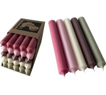 Kerzenfarm Hahn Taper Candle Colorful Candle Set of 25 - Premium Quality Made in Germany - 22 mm Diametrs, 18 cm Garums Krāsainas sveces - Taper Candle Coloroured - galda sveču komplekts pasteļtoņos - galda sveču komplekts