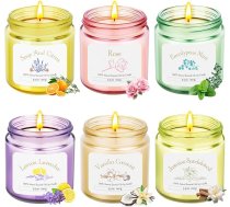 Duftkerzen im Glas| 6 * 3.5OZ Duftkerzen Geschenkset für Frauen，Aromatherapie Sojakerzen zur Entspannung|Weihnachten Duftkerzen mit 100Std Brenndauer| Kleine Geschenke für Frauen, Männer