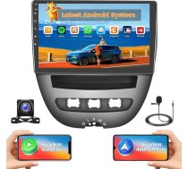 Hikity 2G + 64G Android 15 Radio Peugeot 107/Toyota Aygo/Citroen C1 2004-2014 ar 10,1 collu skārienekrānu, 2-DIN autoradio ar bezvadu Carplay Android auto radio FM/RDS BT GPS WiFi + atpakaļgaita