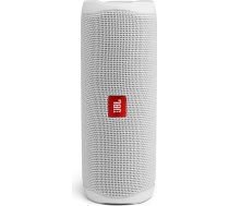JBL Flip 5 Bluetooth kaste baltā krāsā - ūdensizturīgs pārnēsājams skaļrunis ar satriecošu skaņu - bezvadu mūzikas atskaņošana līdz 12 stundām