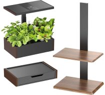 Spacetronik Smart Garden 10 L komplekts ar sienas plauktu un atvilktni - hidroponiskā pavairošanas sistēma ar LED augu lampu un laistīšanas sistēmu - LCD displejs, 20 caurules