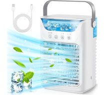 Portatīvie gaisa kondicionieri, gaisa dzesētājs mitrinātājs ar ūdens tvertni un aukstu miglu, dzesēšanas ventilators atbalsta automātisko laika iestatīšanu mājas biroja telpai