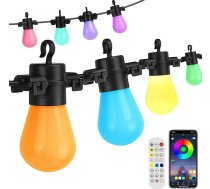 Elrigs Pasaku gaismas āra gaismām, LED krāsainas pasaku gaismas iekštelpās ar strāvas vai 5 V USB barošanas avotu, 11 m ar 12 pret laikapstākļiem izturīgām spuldzēm balkonam, bērnu istabai, kempingam, pagarināmas līdz 33 m