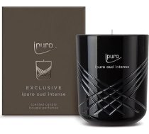 ipuro Ekskluzīva, eleganta aromātiskā svece - Oud Intense ar paaugstinātu aromātiskās eļļas saturu | Augstas kvalitātes aromātiskā svece stiklā | Svece ar austrumu smaržu safrānu, vīraku un sandalkoku |