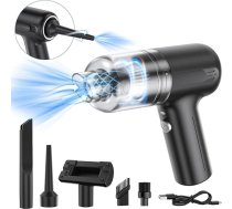 TekValue rokas putekļsūcējs, 8000 PA Mini auto putekļsūcējs, 4000 mAh putekļsūcējs, 3 in 1, bezvadu, USB uzlādējams, pārnēsājams, viegls automašīnai/mājām/birojam, lietotiem/dzīvnieku matiem